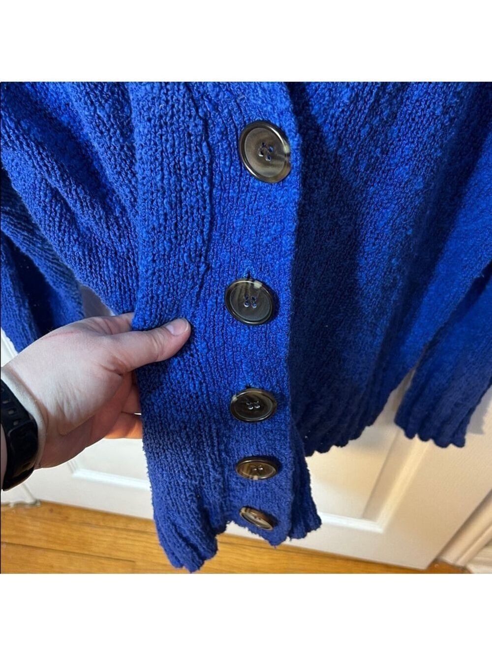 Love & Legend blue knit textured buttoned cardigan size 2X - Picture 4 of 6